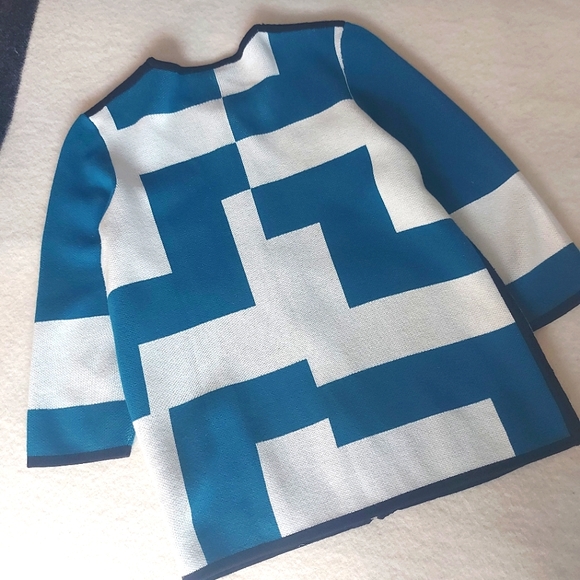 Zip -front geometric cardigan - Picture 4 of 5